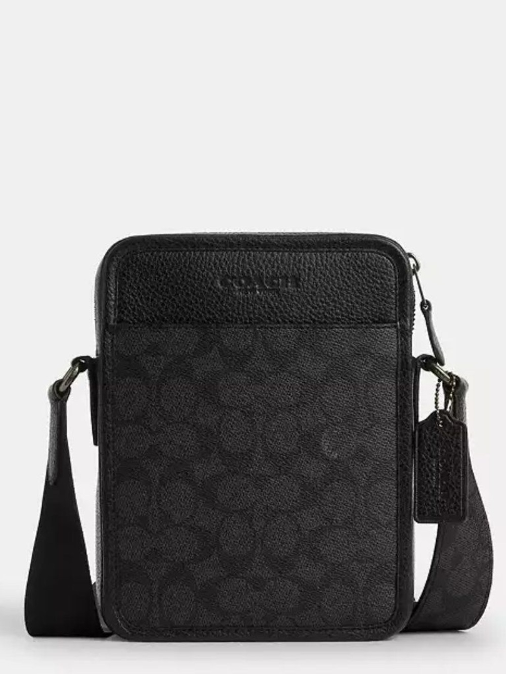 Coach Men’s Black Signature Canvas Messenger Crossbody